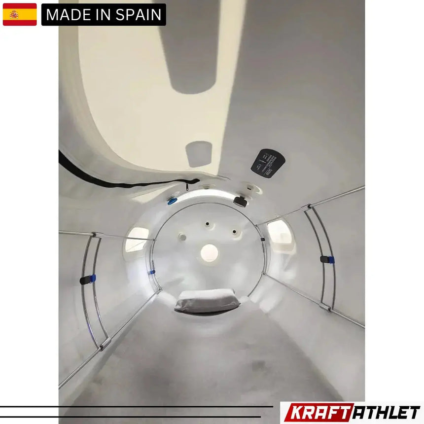 "ProReset Flow 80/90 portable hyperbaric chamber with options for seated and reclining positions."​

