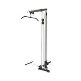 Force USA PT V2 Power Rack with integrated lat pulldown and low row attachment, featuring a sturdy steel frame and adjustable components.

