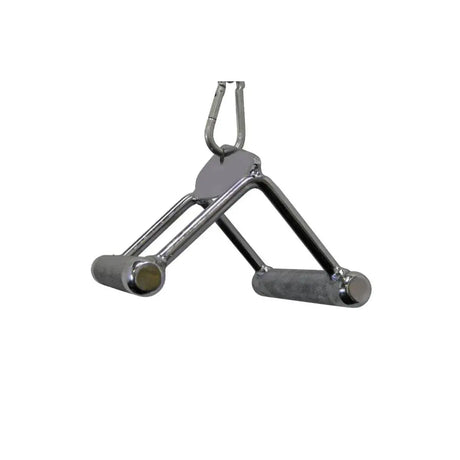 Force USA Close Grip Triangle – robust cable pull handle with contoured chrome handles for effective strength training.
