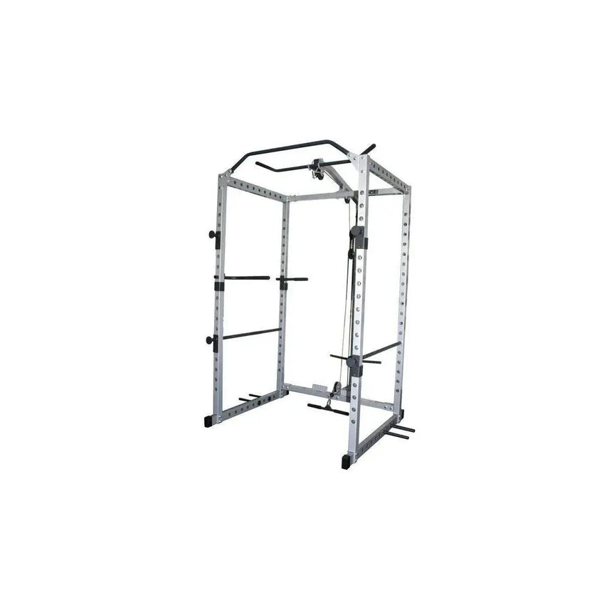Force USA Home Power Rack Combo with removable lat pulldown bar and sturdy steel frame.

