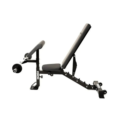 Force USA MyBench V2 – Adjustable training bench with bicep curl and leg development attachments.
