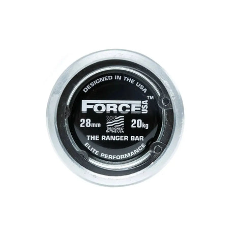 Force USA Ranger Olympic Barbell 2.20m – chrome-plated barbell with 28mm grip diameter and deep knurling.
