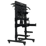 Force USA Base Storage Rack – versatile storage rack with pegboard design and transport wheels.
