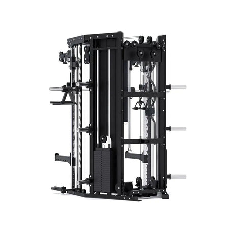 Force USA C10 All-In-One Trainer featuring Power Rack, Smith Machine, and Cable Pulley System.​


